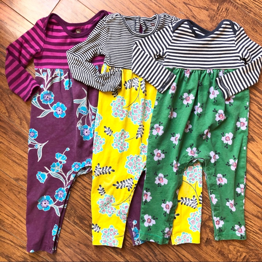 3 Tea Collection Rompers